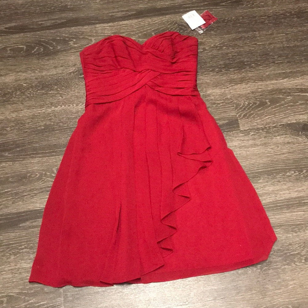 David’s Bridal Apple Chiffon Crinike Dress -4